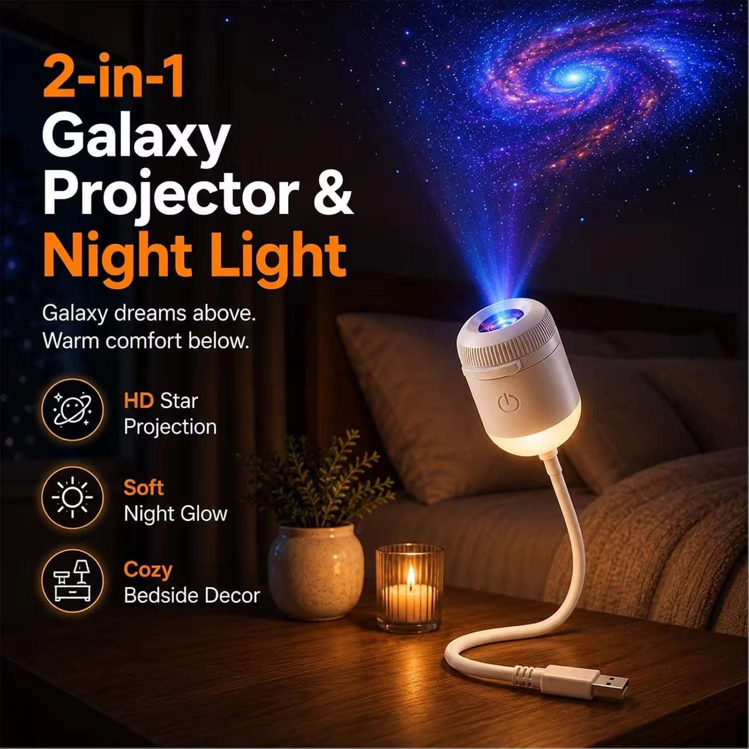 Portable Mini USB Starry Sky Projection Lamp