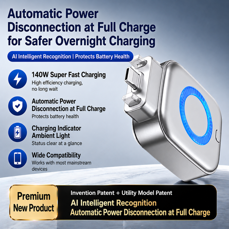 AI Smart Auto-Stop Charging Adapter
