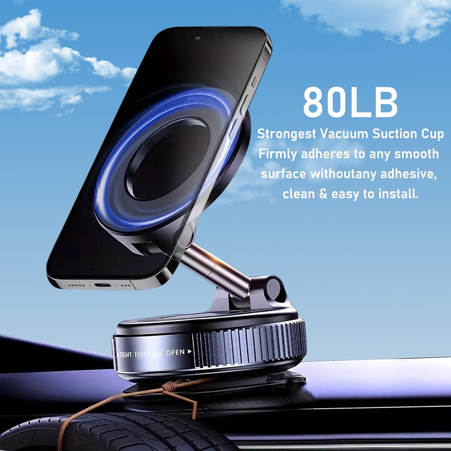 Adjustable Magnetic Suction Cup Phone Holder