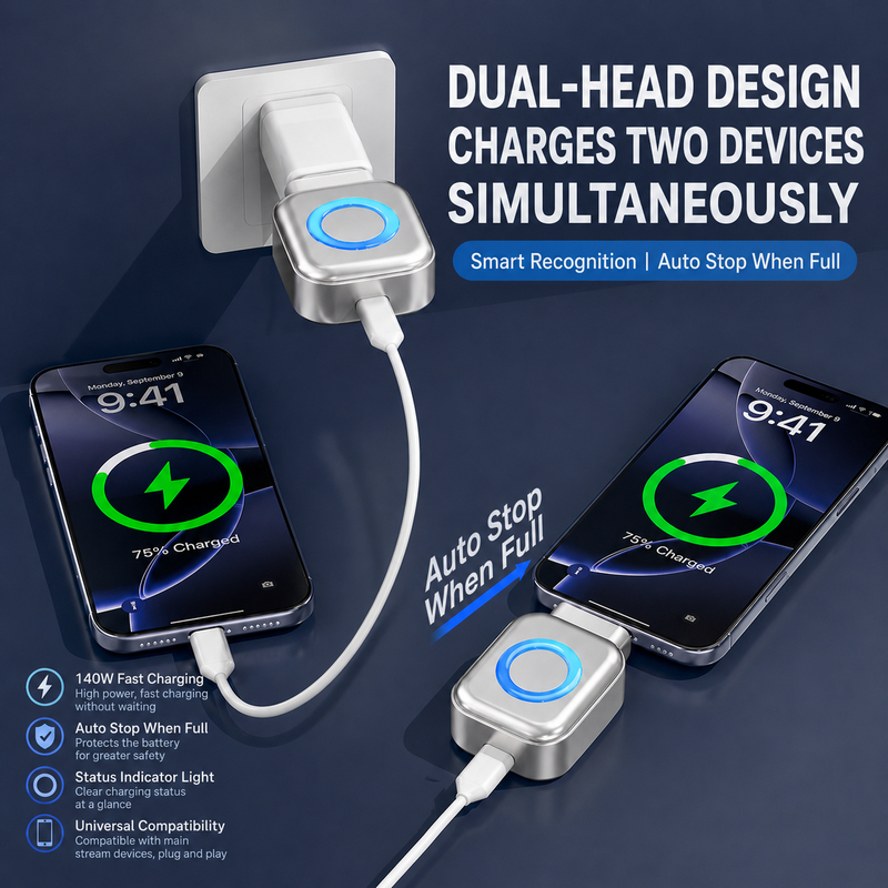 AI Smart Auto-Stop Charging Adapter