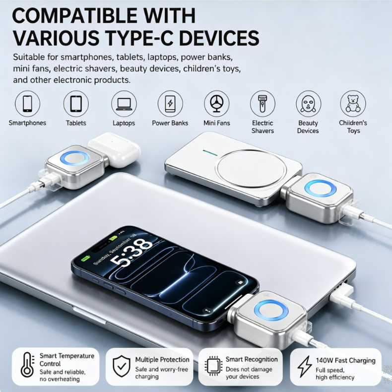 AI Smart Auto-Stop Charging Adapter